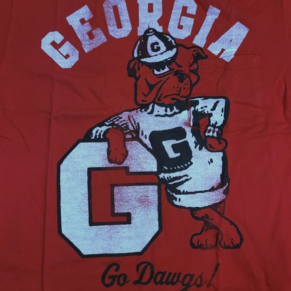 New Old Stock Chubbies University of Georgia Bulldogs Pocket Tee Shirt Sz Small - Picture 2 of 4